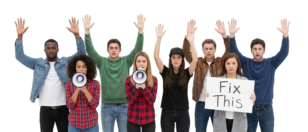 Crowd behind petition